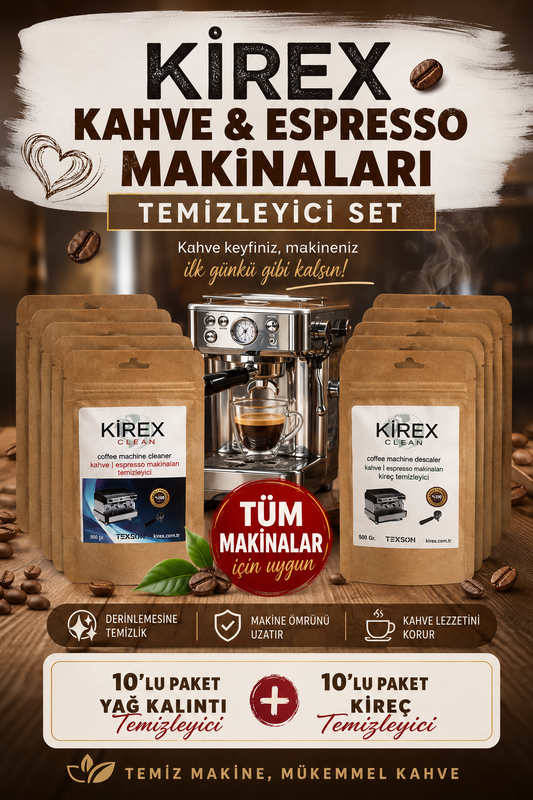 KİREX Clean Kahve Ekipmanı Kireç Çözücü Toz