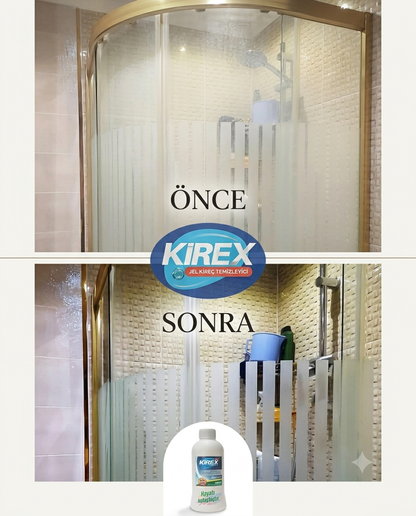 KİREX Duşakabin&Cam yüzeyler için Kireç&Su Lekesi Temizleyici 2x500ml