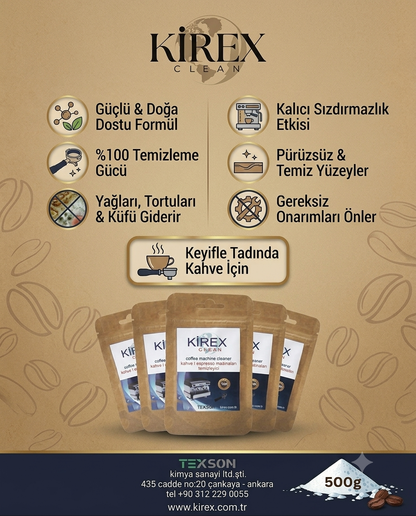 KİREX Clean Kahve Ekipmanı Kireç Çözücü Toz