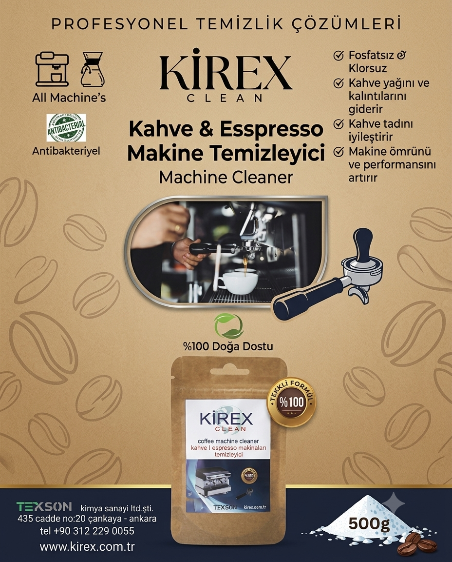 KİREX Clean Kahve Ekipmanı Kireç Çözücü Toz